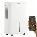 Folanzy 40 Pint Smart Dehumidifier for Basements Home (Covers 3500 Sq.Ft) Continuous Drain Hose, Water Tank,Auto Defrost, 24H Timer & Quiet Operation for Garage,Bedroom
